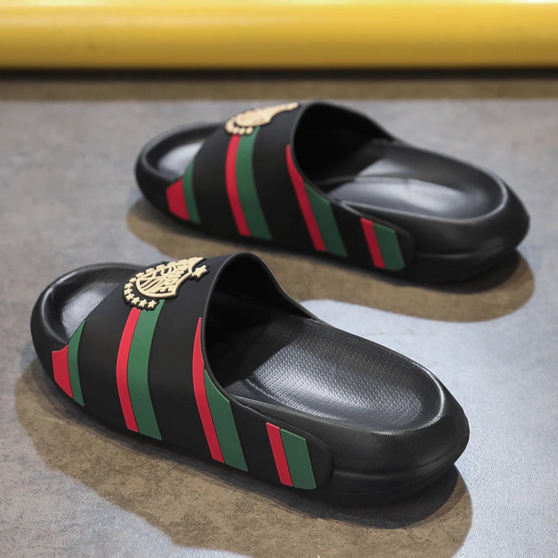 YRZL Men's Slippers Lightweight Non Slip EVA Slides Big Size Summer Beach Shoes Comfortable Fashion Thick Sole Sandals for Men