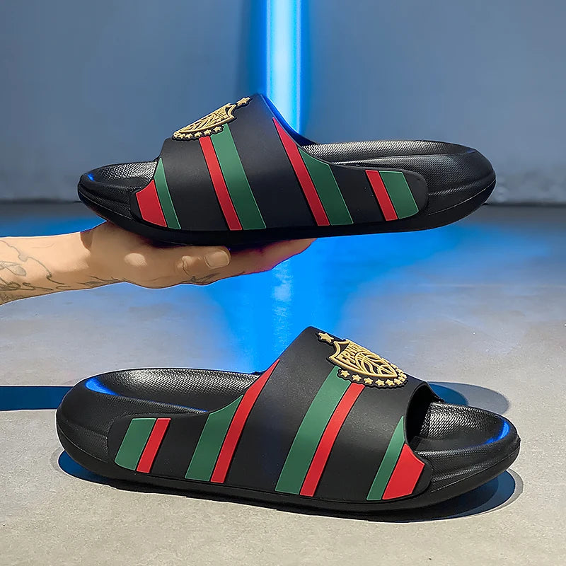 YRZL Men's Slippers Lightweight Non Slip EVA Slides Big Size Summer Beach Shoes Comfortable Fashion Thick Sole Sandals for Men