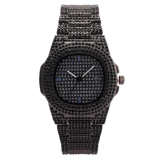 Fashion Iced Out Watch for Men Women Luxury Diamond Unisex Watches Hip Hop Calendar Quartz Wristwatches Relogio Drop Shipping